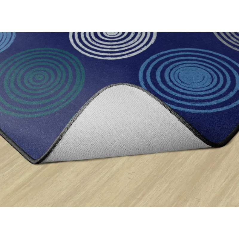 Cool Blue Seating Circles Classroom Rug