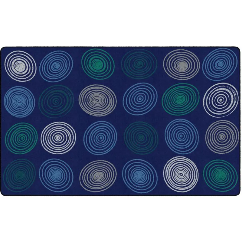 Cool Blue Seating Circles Classroom Rug