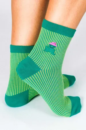 Cowgirl Frog Ribbed Ankle Sock by Hannah Packer