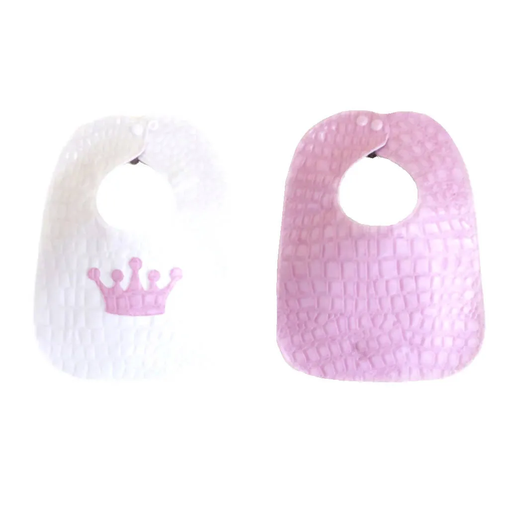 Crown Vinyl Bib - Pink/White