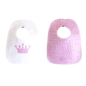 Crown Vinyl Bib - Pink/White