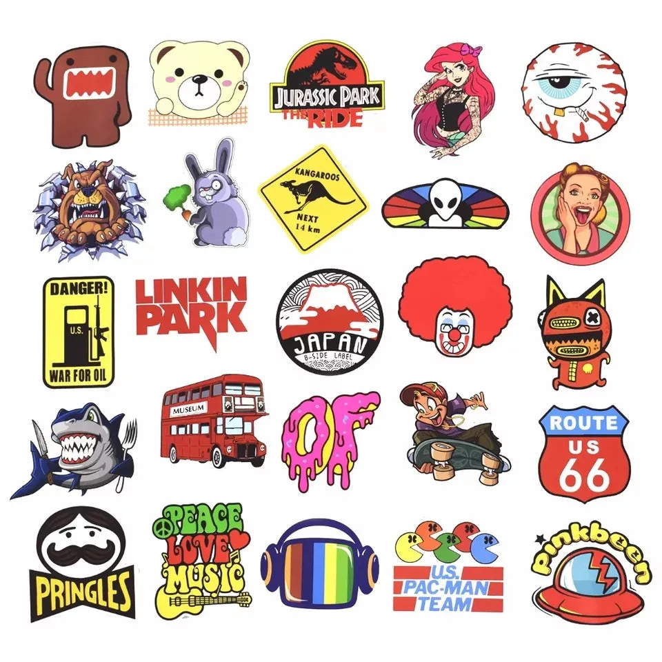 Cute 100 pieces DIY Colour Random Sticker Bomb Decals