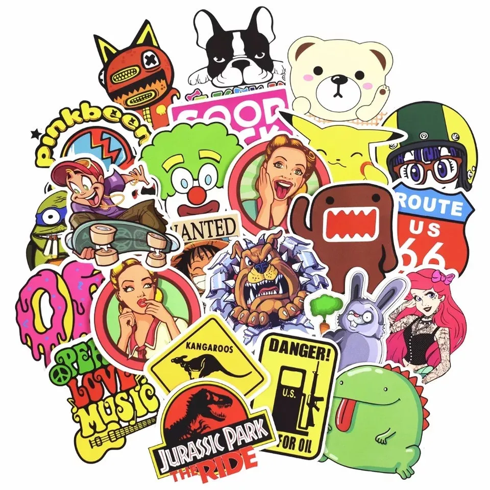 Cute 100 pieces DIY Colour Random Sticker Bomb Decals