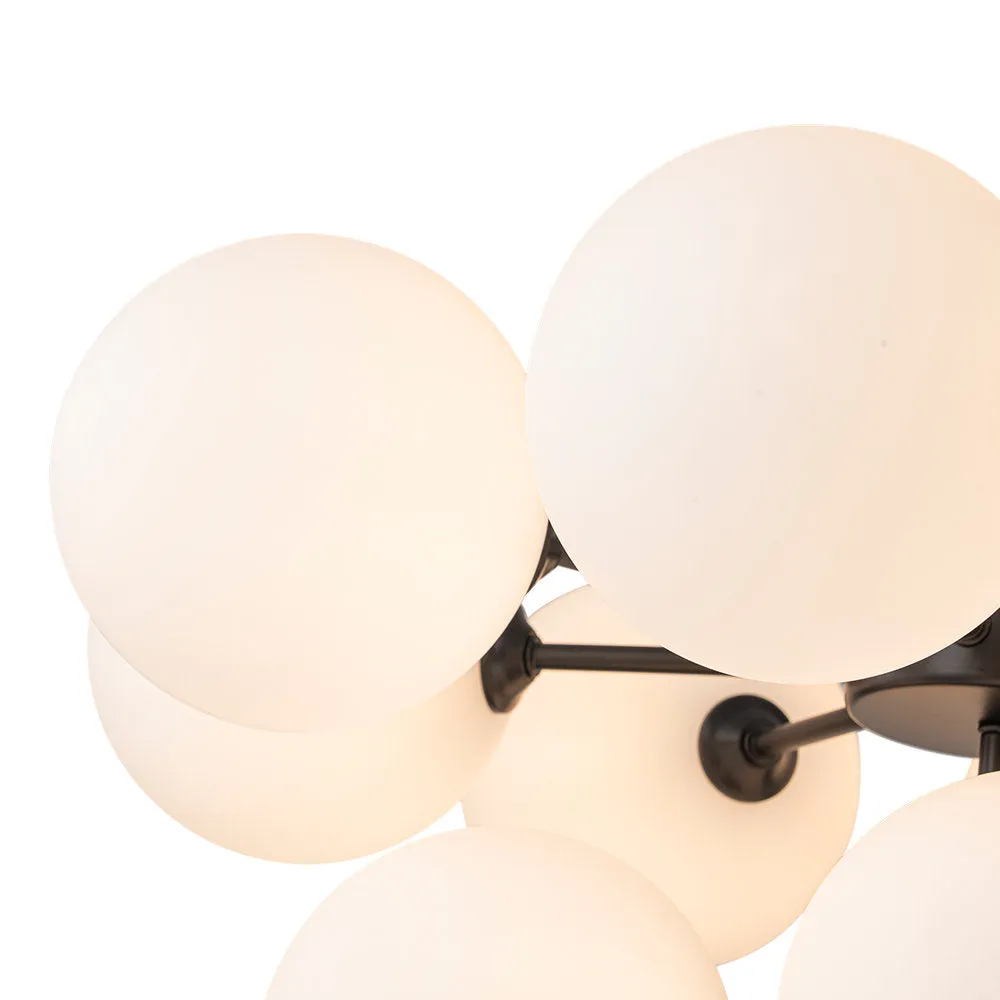 Delacroy 13 - Light Shaded Tiered Chandelier Everly Quinn Shade Pattern: Frosted, Finish: Black