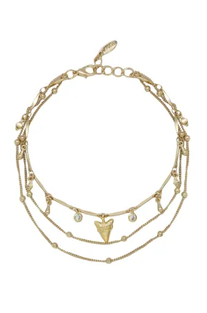 Delicate 18k Gold Plated Chain & Shark Tooth Anklet