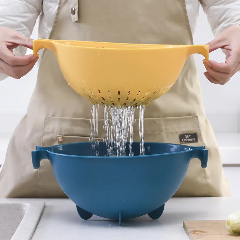Double-layer rotating drain basket