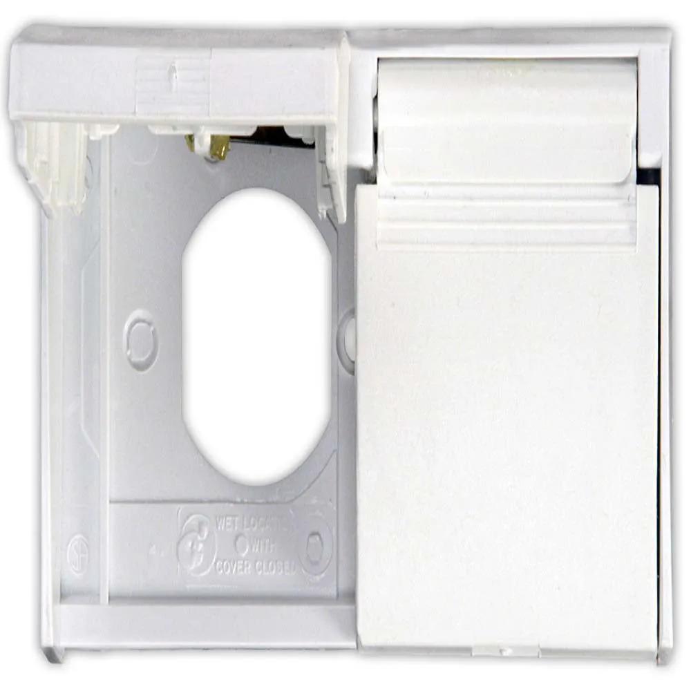 Duplex Weatherproof Outlet Cover Polar White