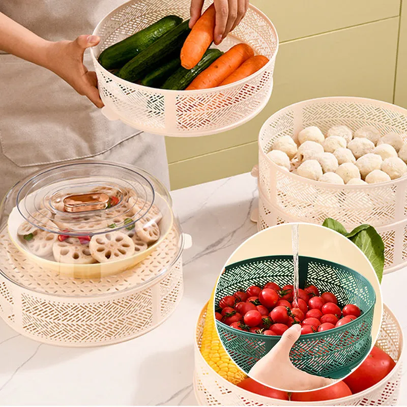 Dust-proof multi-layer hollow dish cover
