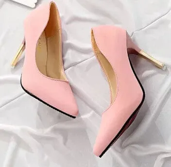 Elegant shoes shallow mouth pointed toe high-heeled shoes thin heels sexy pink women's high-heeled shoes