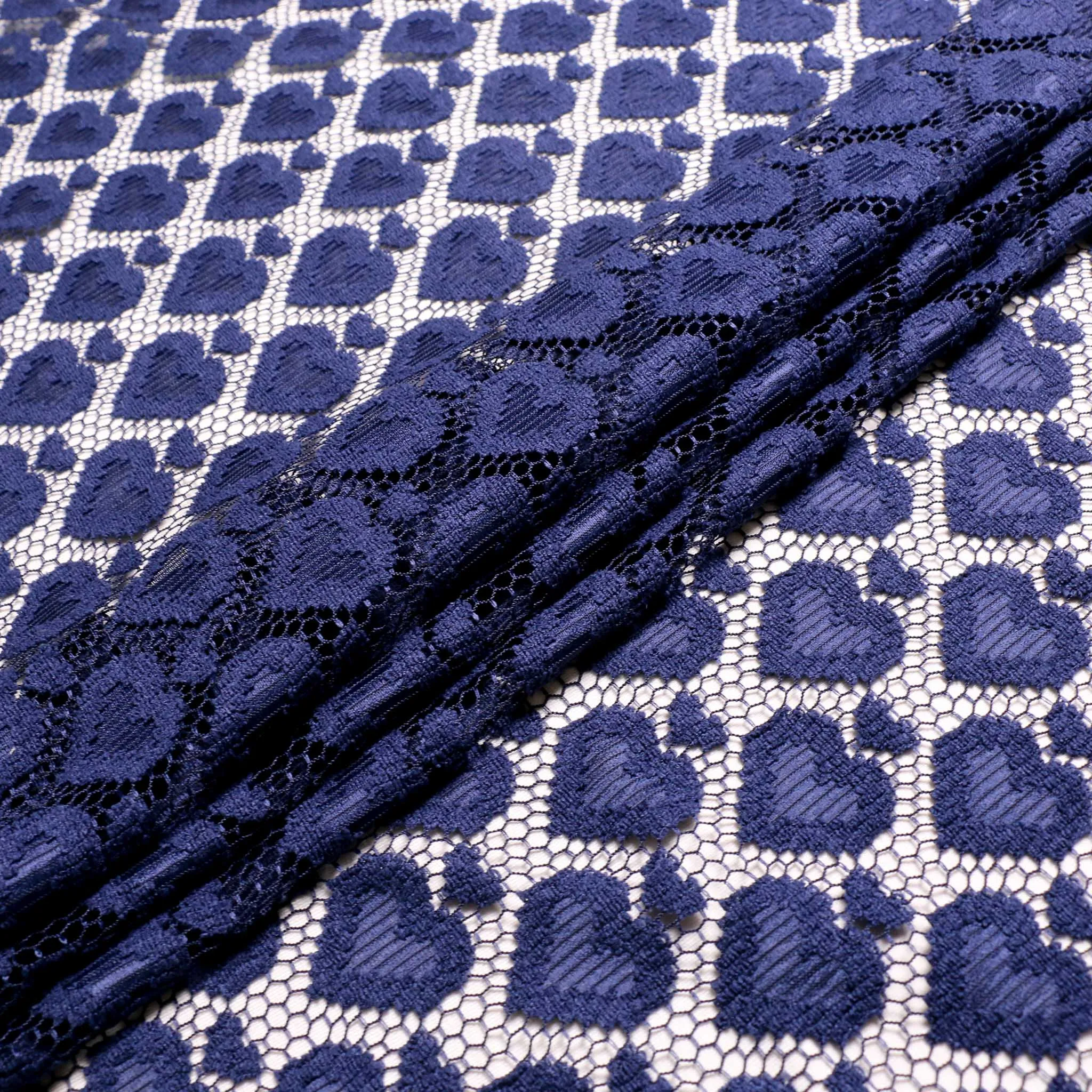 Embroidery lace fabric - Navy blue