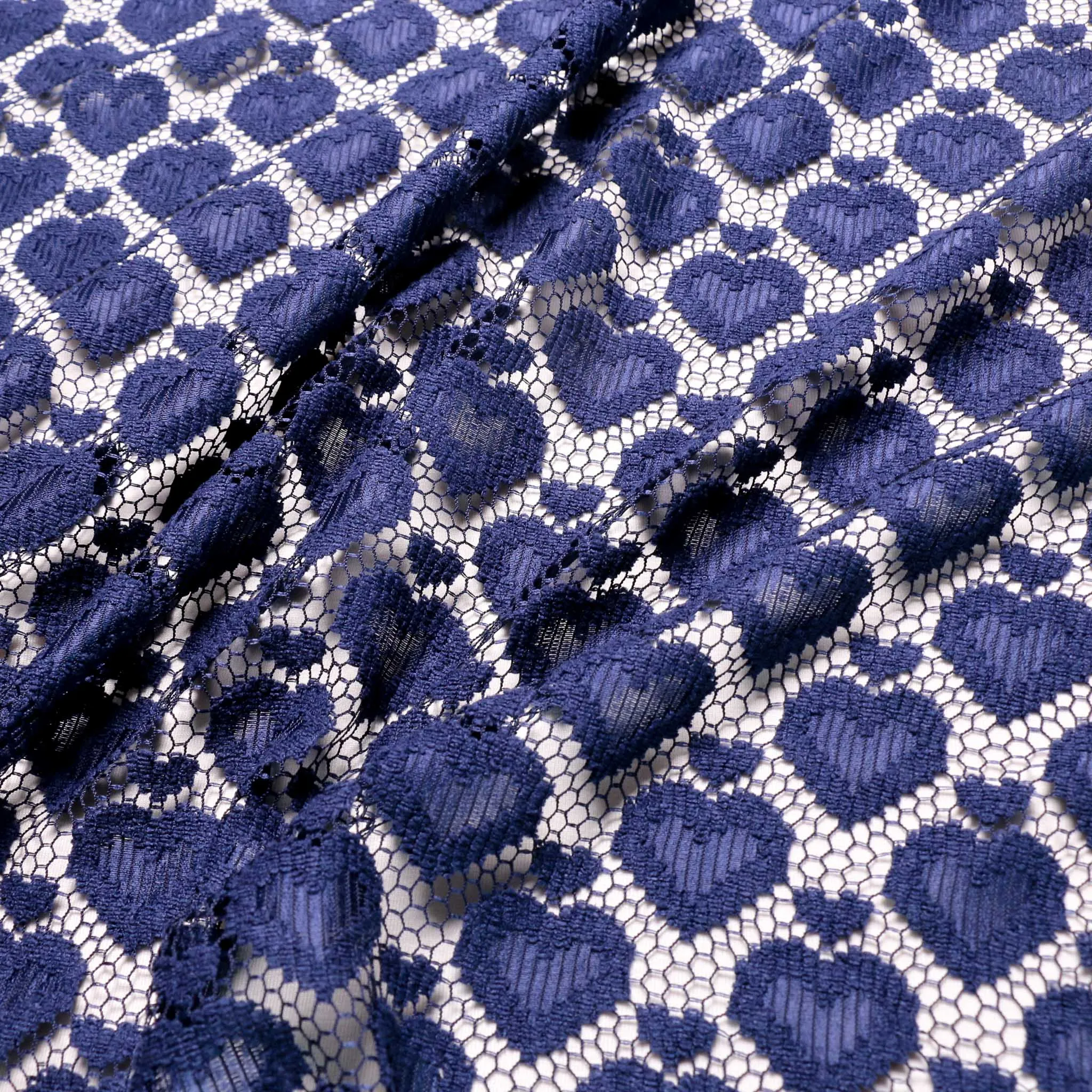 Embroidery lace fabric - Navy blue