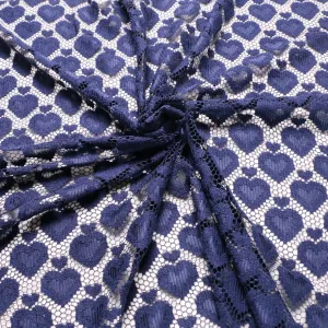 Embroidery lace fabric - Navy blue