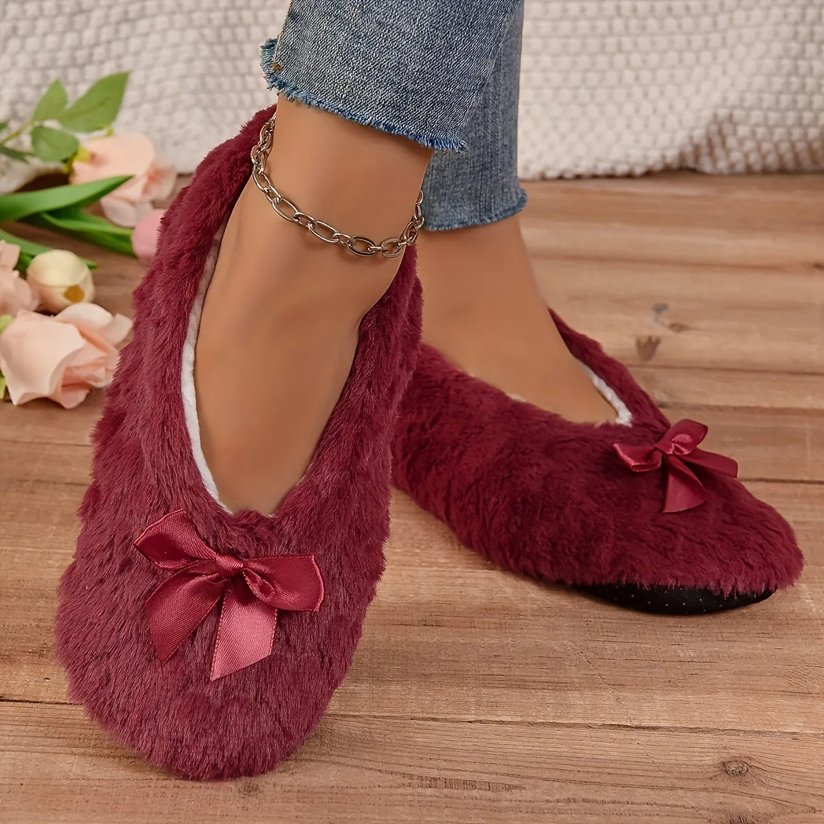 Eva - Gezellige Warme Pantoffels, Pluizige Slip-ons met Zachte Zool