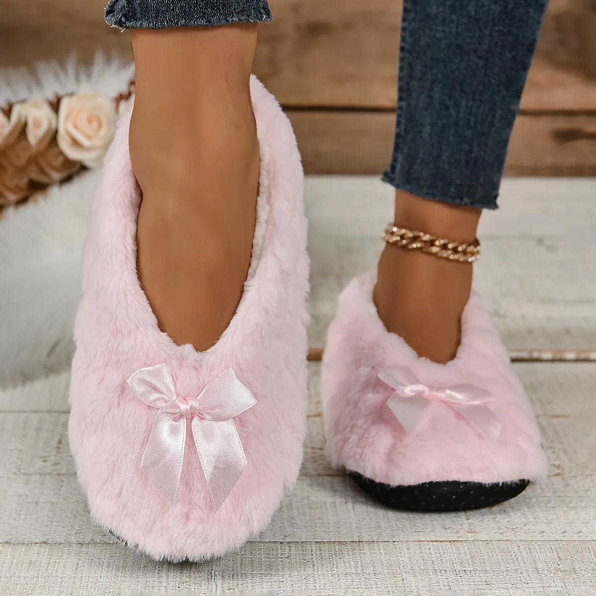 Eva - Gezellige Warme Pantoffels, Pluizige Slip-ons met Zachte Zool