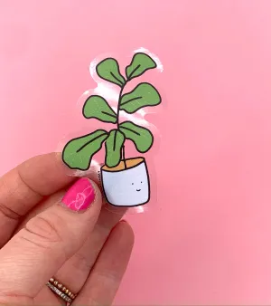 Fiddle Leaf Fig Clear vinyl sticker