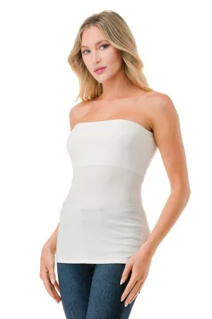 Fitted Tube Top, White
