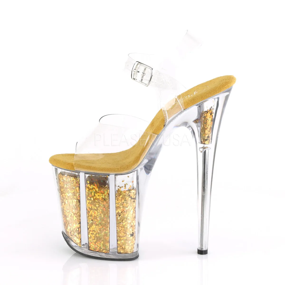 FLAMINGO-808GF  Clear/Gold Multi Glitter