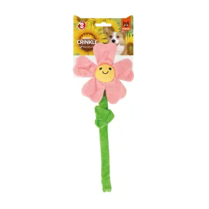 FOFOS Pink Flower Crinkle Rope Dog Toy