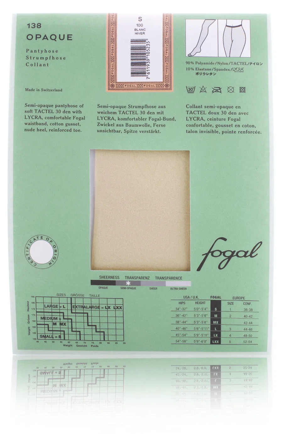 FOGAL 138 OPAQUE 522 Avocado Tights