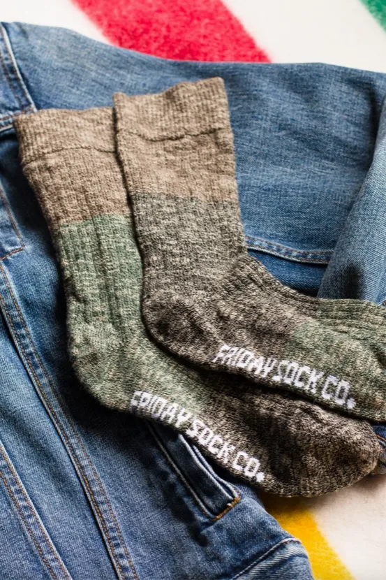Friday Socks - Mens Camp Mismatched Socks | Fresh Pine