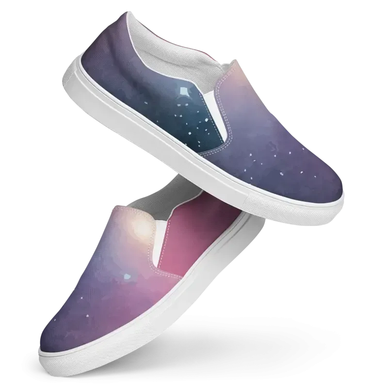 Galaxy Universe Womens Slip on Canvas Shoes