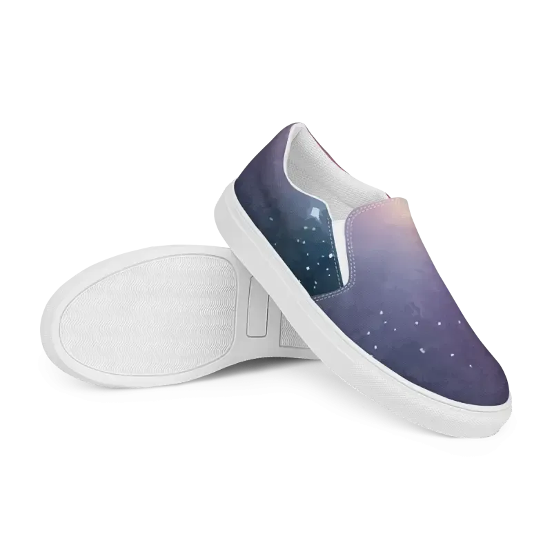 Galaxy Universe Womens Slip on Canvas Shoes