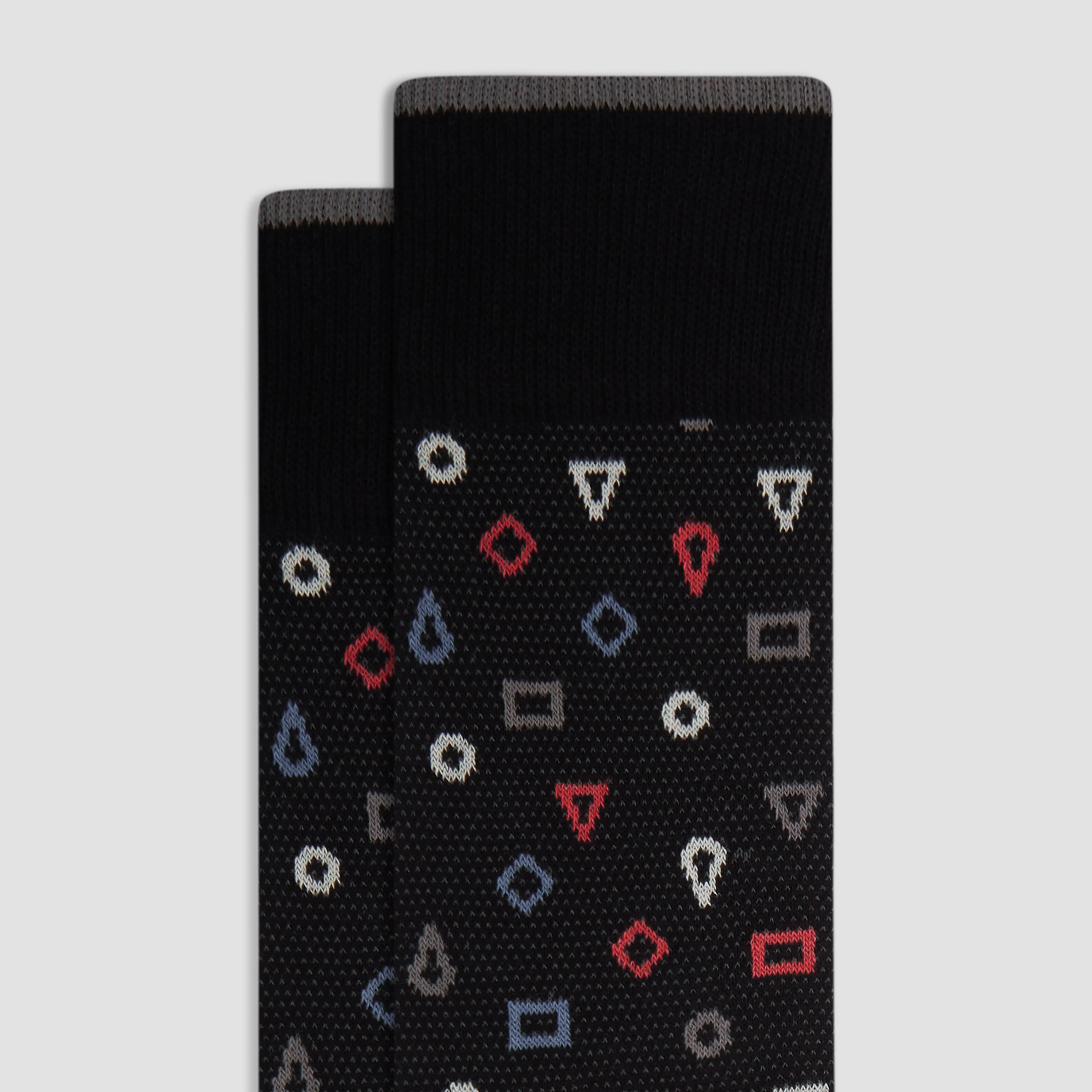 Geometric Cashmere Mid-Calf Socks