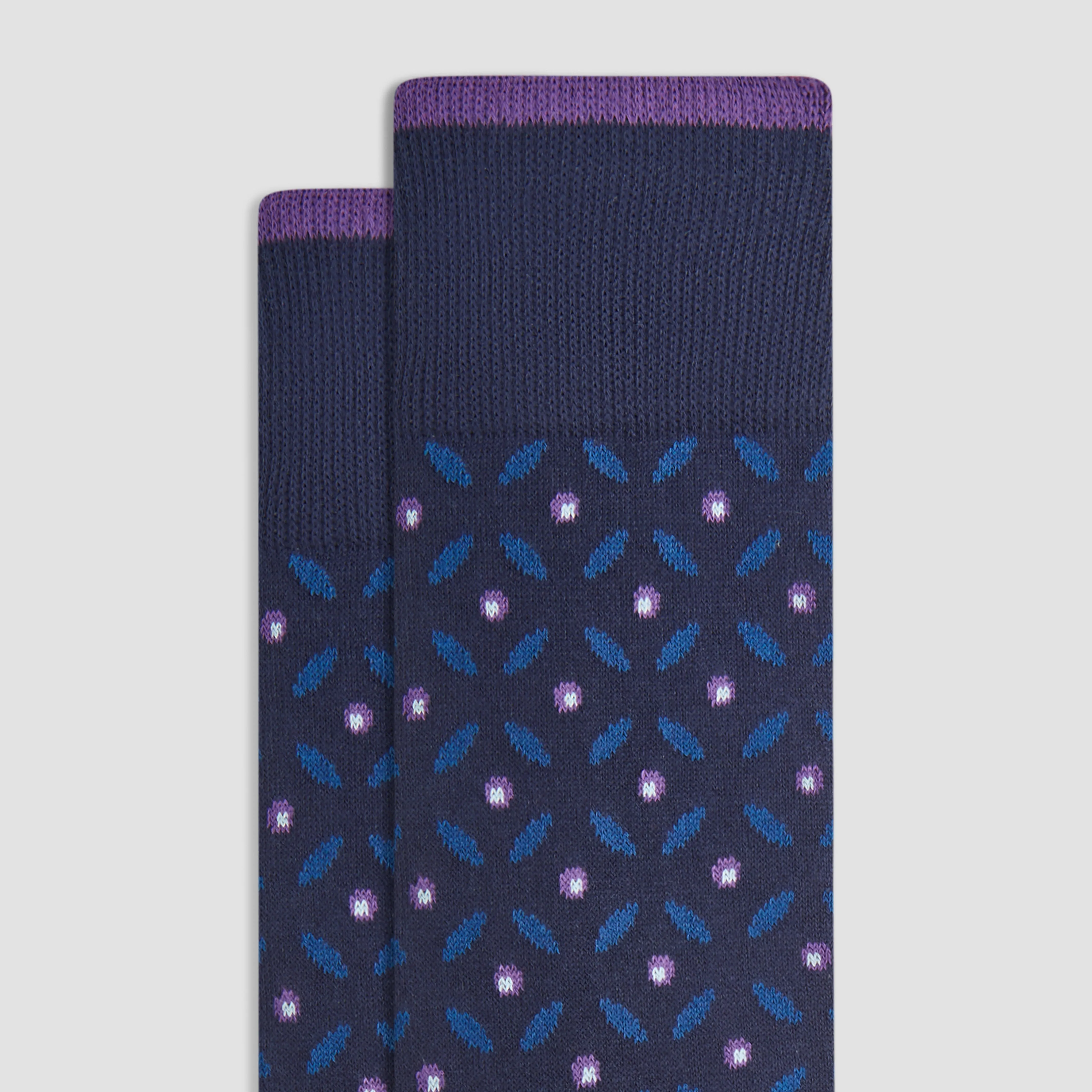 Geometric Cashmere Mid-Calf Socks