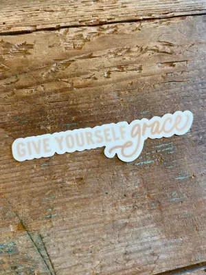Give Yourself Grace Sticker- Tan