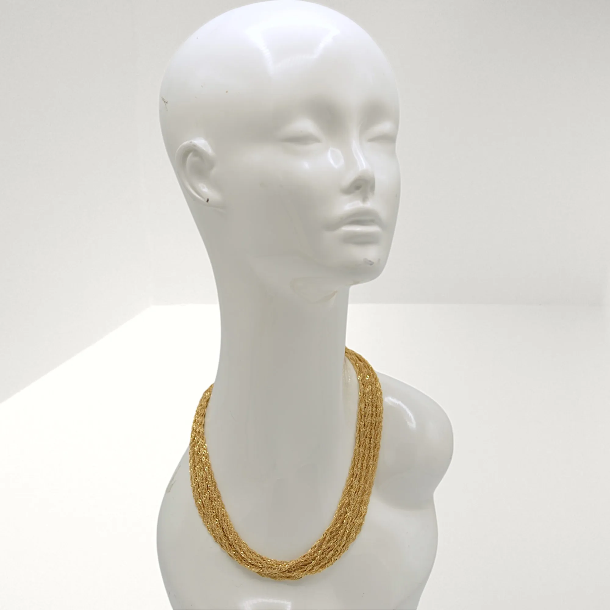 Gold Multi-layer Link chain necklace#HNN77713_GOLD(DE6)