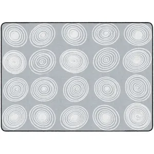 Grey & White Seating Circles Classroom Rug