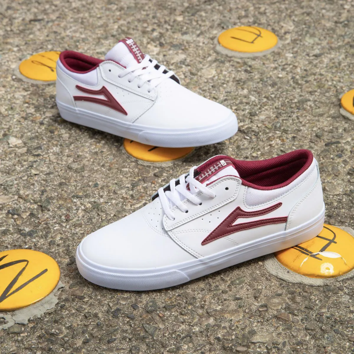 Griffin - White/Burgundy Leather