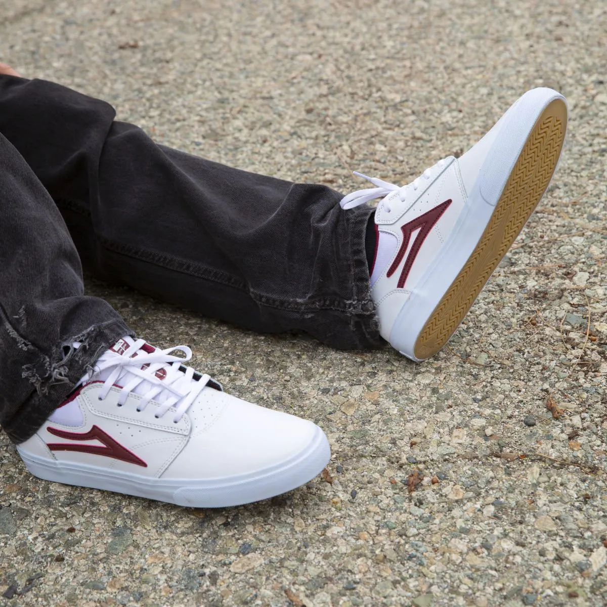 Griffin - White/Burgundy Leather