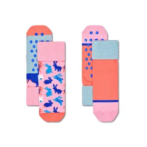 Happy Socks Kids Anti Slip Bunny 2-Pack  2-3Yrs