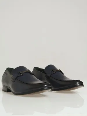 Heel Slip On With Metal Trim Detail - Navy