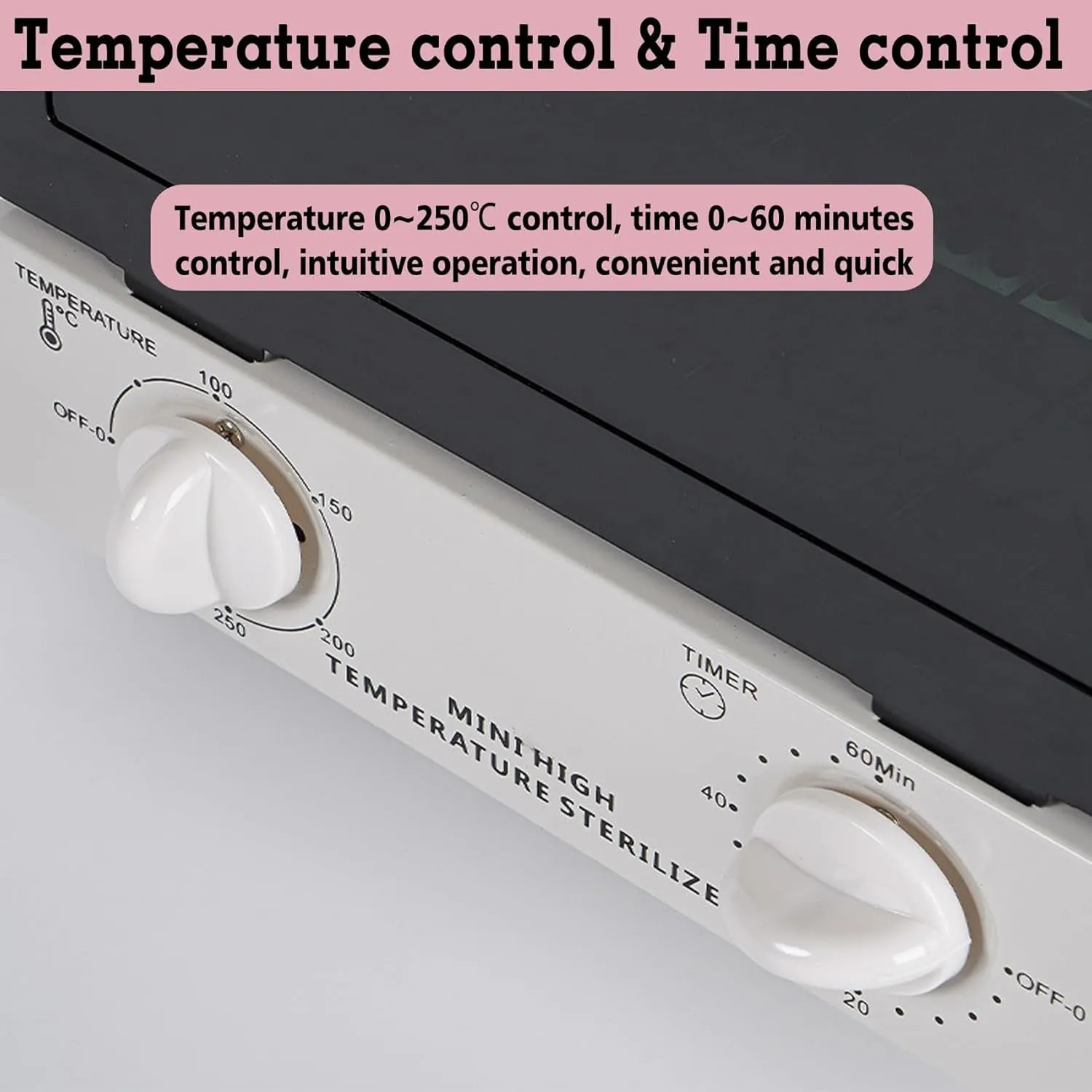 High Temperature Sterilizer, 12L Large Capacity Dry Heat Sterilizer, Max. Temperature 250℃, with Temperature Control & Timer, for Hair Salon Spa Nail Salon, Tool Sterilizer