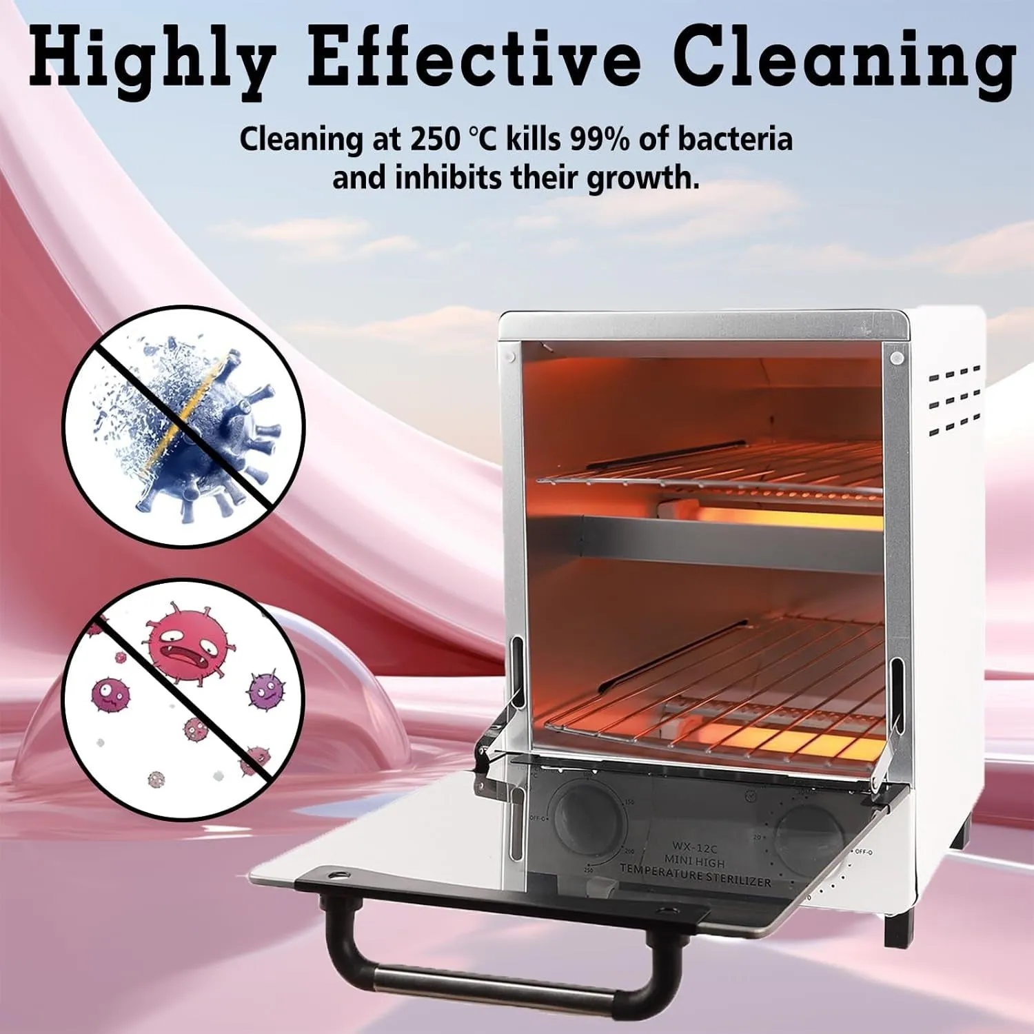 High Temperature Sterilizer, 12L Large Capacity Dry Heat Sterilizer, Max. Temperature 250℃, with Temperature Control & Timer, for Hair Salon Spa Nail Salon, Tool Sterilizer