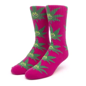 HUF Green Buddy Strains 2.0 Magenta Crew Socks