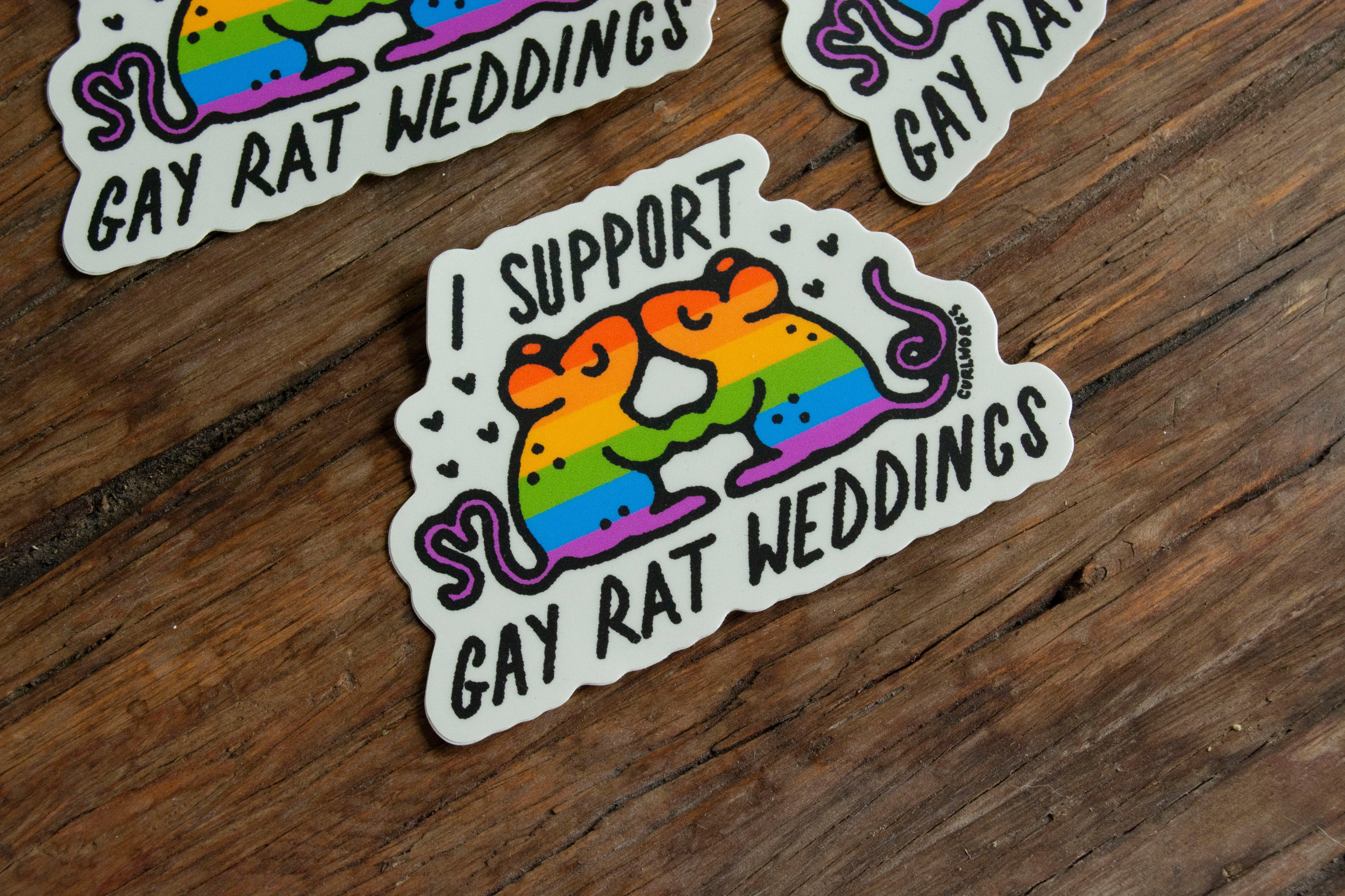 I Support Gay Rat Weddings Vinyl Sticker