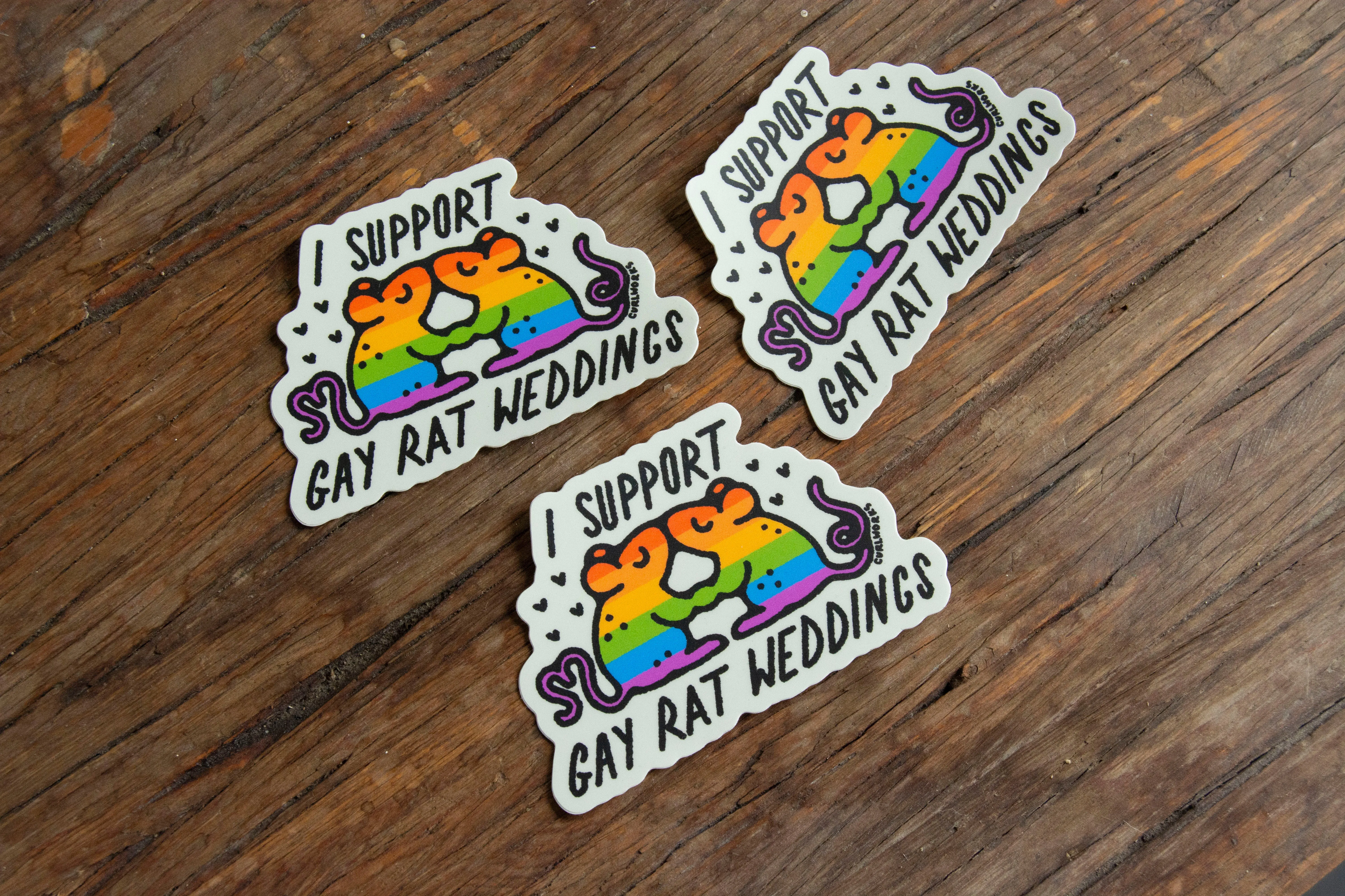 I Support Gay Rat Weddings Vinyl Sticker