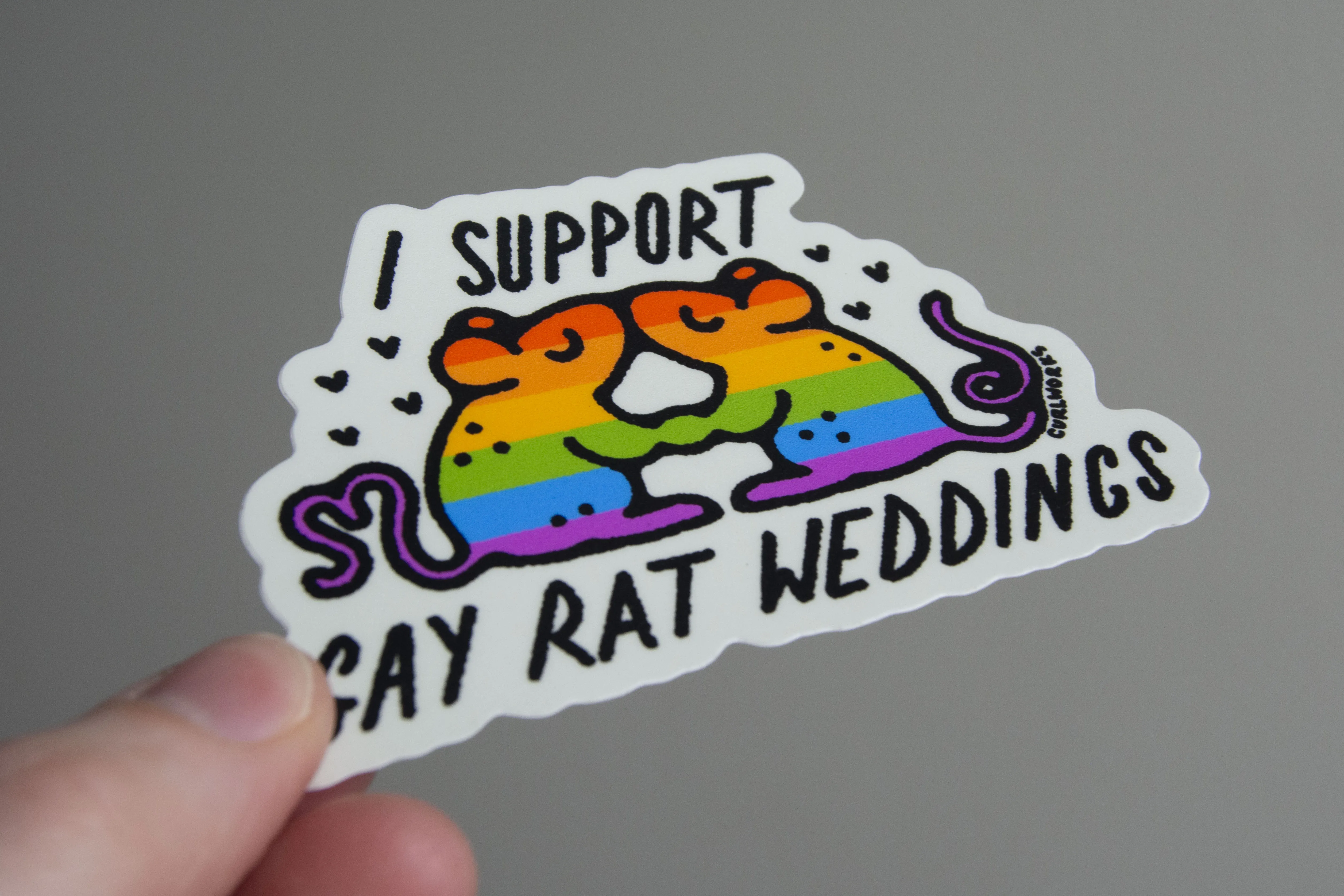 I Support Gay Rat Weddings Vinyl Sticker
