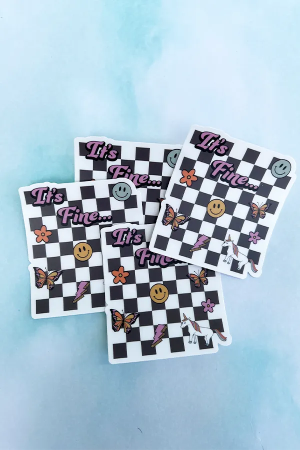 It's Fine Checker Sticker