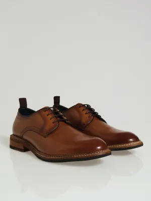 Jabian Burnished Toe Lace Up Derby - Tan