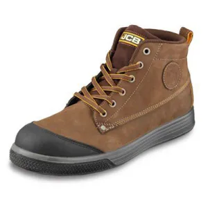 JCB Hiker Safety Trainers Nubuck Leather Brown Steel Toe Cap Padded Size 12