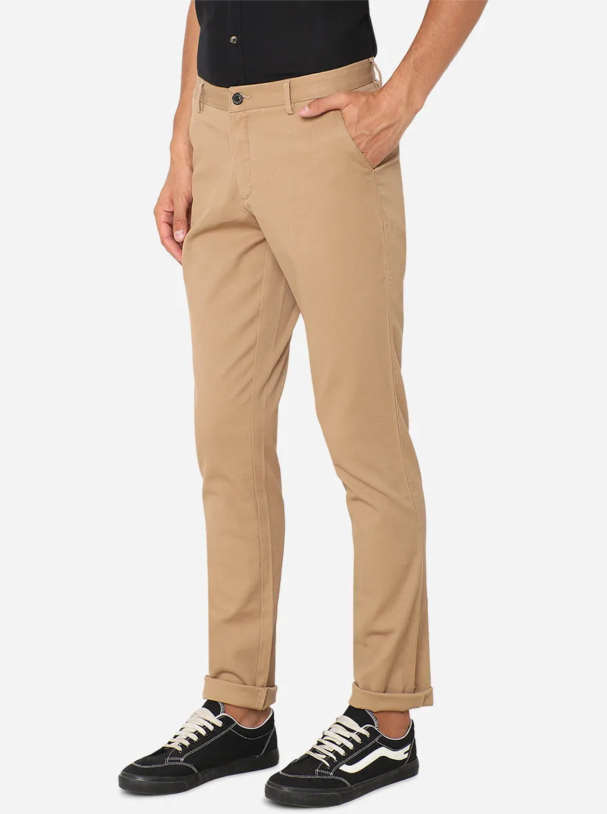 Khaki Solid Uno Fit Casual Trouser | JadeBlue