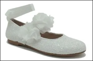 KINDLE Girls White Communion Shoe:- 8047 Pump