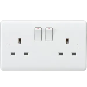 Knightsbridge CU9000 White Curved Edge 13A 2G DP Switched Socket