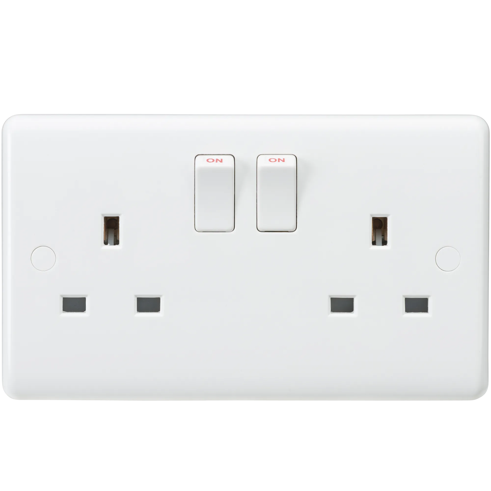 Knightsbridge CU9000 White Curved Edge 13A 2G DP Switched Socket