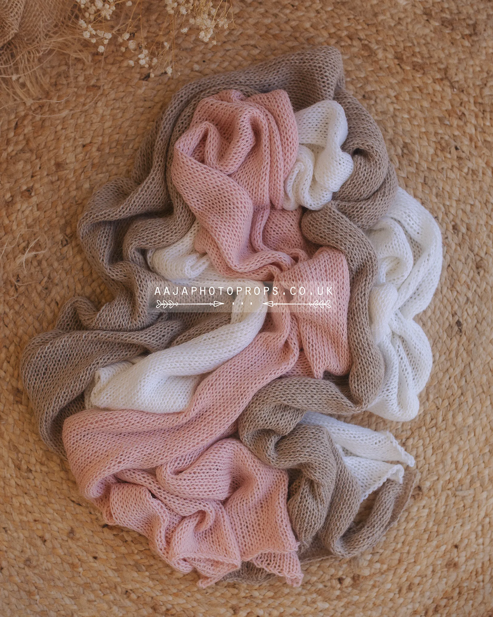 Knitted Baby newborn  wrap, White, grey, long, made to order