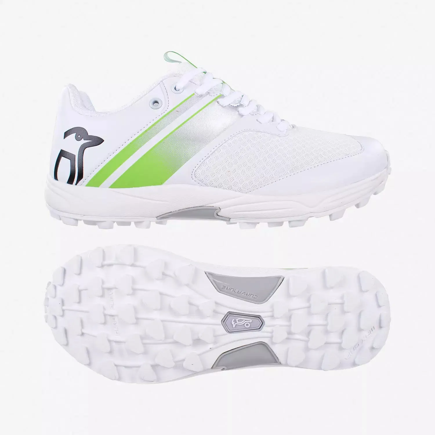 Kookaburra KC 3.0 Rubber Cricket Shoes White/Lime